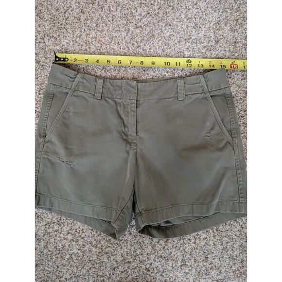 J.Crew Women's Olive Green Chino BROKEN-IN Boyfriend Shorts - Size 4 - EUC - Picture 5 of 7